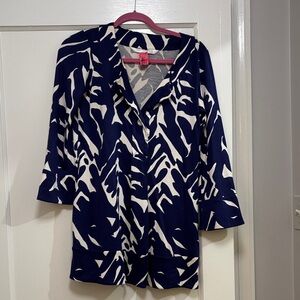 Diane Von Furstenberg Vintage Navy and White Tunic
